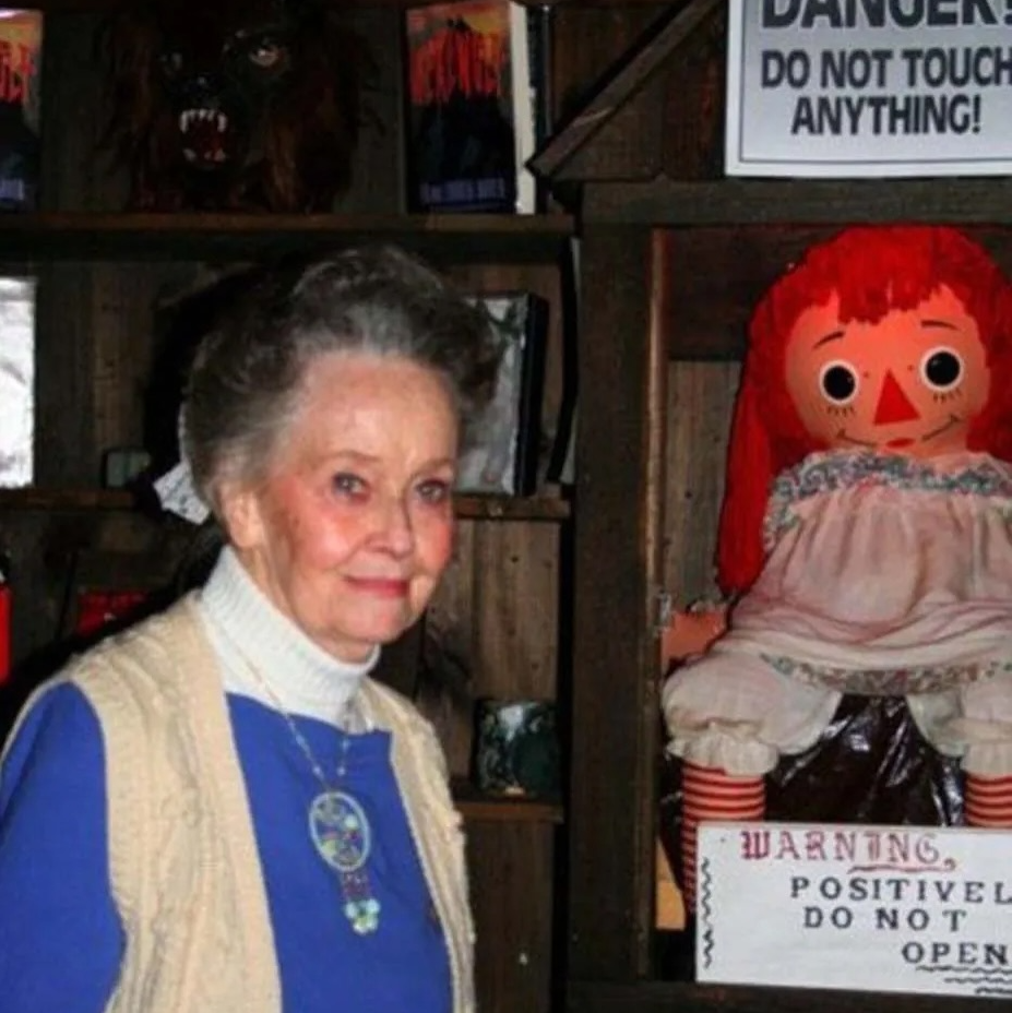 Annabelle Doll with Lorraine Warren and Comedian Matt Rife